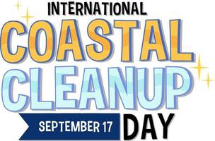 design de banner do dia internacional de limpeza costeira vetor