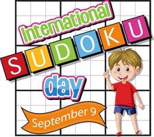 dia internacional do sudoku 9 de setembro vetor