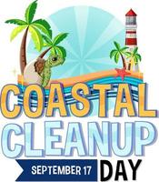 design de banner do dia internacional de limpeza costeira vetor