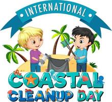 banner do dia internacional de limpeza costeira vetor