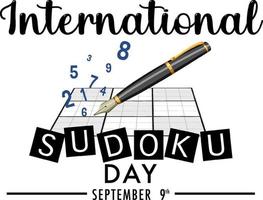 dia internacional do sudoku 9 de setembro vetor