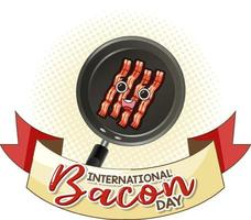 design de banner do dia internacional do bacon vetor