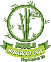 banner do logotipo do dia mundial do bambu vetor