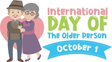 modelo de cartaz do dia internacional para idosos vetor