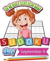 dia internacional do sudoku 9 de setembro vetor