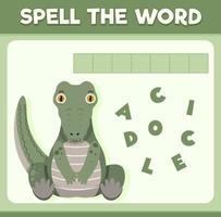 feitiço jogo de palavras com palavra crocodilo vetor