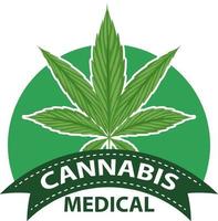 logotipo de distintivo de cannabis medicinal vetor