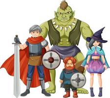 conjunto de personagens de desenhos animados folclóricos de fantasia