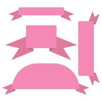 modelo de banner em branco rosa estilo simples isolar-se em um fundo branco, usar em títulos de sites e design para apresentar vetor