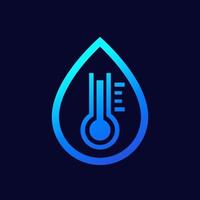 ícone de temperatura da água com termômetro, vetor