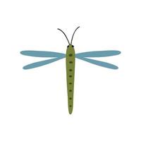 libélula desenhada à mão em estilo simples. ilustração infantil vetor