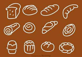 Ícones de vetor de pão desenhado à mão