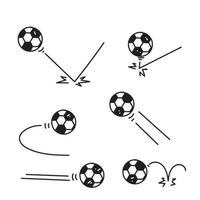 vetor de ilustração de coleção de salto de bola de esporte de doodle desenhado à mão