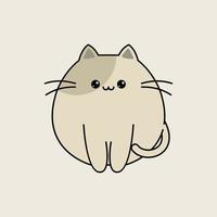 logotipo de gato bonito de desenho minimalista simples vetor