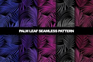 coleção de padrão sem emenda de vetor de folha de palmeira