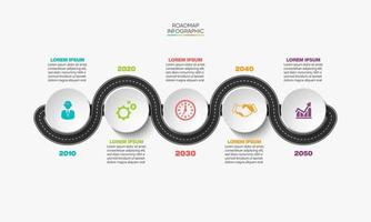 apresentação modelo de infográfico de roteiro de negócios vetor