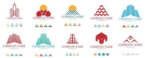 vetor de design de conjunto de logotipo imobiliário