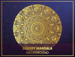 fundo de mandala decorativa de luxo criativo com padrão de arabesco dourado. mandala decorativa para impressão, capa, folheto e panfleto. vetor