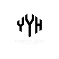 design de logotipo de letra yyh com forma de polígono. yyh design de logotipo em forma de polígono e cubo. yyh modelo de logotipo de vetor hexágono cores brancas e pretas. yyh monograma, logotipo de negócios e imóveis.