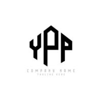 design de logotipo de carta ypp com forma de polígono. ypp polígono e design de logotipo em forma de cubo. modelo de logotipo de vetor hexágono ypp cores brancas e pretas. ypp monograma, logotipo de negócios e imóveis.