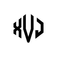 design de logotipo de letra xvj com forma de polígono. polígono xvj e design de logotipo em forma de cubo. xvj modelo de logotipo de vetor hexágono cores brancas e pretas. xvj monograma, logotipo de negócios e imóveis.