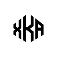 design de logotipo de letra xka com forma de polígono. polígono xka e design de logotipo em forma de cubo. xka hexágono vector logotipo modelo cores brancas e pretas. monograma xka, logotipo de negócios e imóveis.