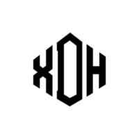 design de logotipo de letra xdh com forma de polígono. polígono xdh e design de logotipo em forma de cubo. xdh hexágono modelo de logotipo de vetor cores brancas e pretas. xdh monograma, logotipo de negócios e imóveis.