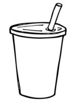 lindo copo de água, milkshake, suco ou refrigerante. ilustração de bebida. clipart de coquetel simples vetor