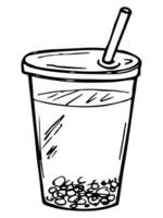 lindo copo de água, milkshake, suco ou refrigerante. ilustração de bebida. clipart de coquetel simples vetor
