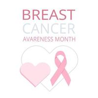cartaz de conscientização do câncer de mama. Fita Rosa. plano de fundo para web, cartazes, folhetos, cartões, etc. vetor