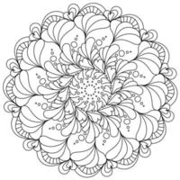 mandala zen para colorir com corações e pétalas, ilustração de antristress ornamentada com padrões abstratos vetor
