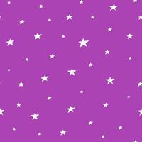 sem costura padrão violeta com estrelas brancas doodle. vetor