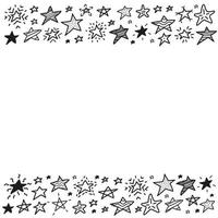 cartaz com estrelas de doodle de contorno e espaço para texto. vetor