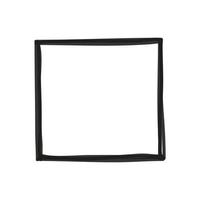 mão desenhada quadro quadrado esboçado preto isolado no fundo branco. vetor