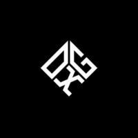 design de logotipo de carta oxg em fundo preto. conceito de logotipo de letra de iniciais criativas oxg. design de letra oxg. vetor