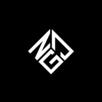 design de logotipo de letra ngj em fundo preto. conceito de logotipo de letra de iniciais criativas ngj. design de letra ngj. vetor