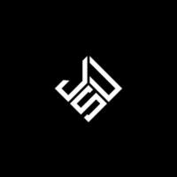 jsu carta logotipo design em fundo preto. jsu conceito de logotipo de letra de iniciais criativas. design de letra jsu. vetor