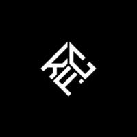 design de logotipo de carta kfc em fundo preto. conceito de logotipo de letra de iniciais criativas kfc. design de letra kfc. vetor