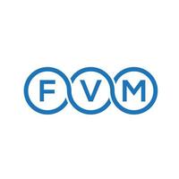 design de logotipo de carta fvm em fundo preto. conceito de logotipo de letra de iniciais criativas fvm. design de letras fvm. vetor