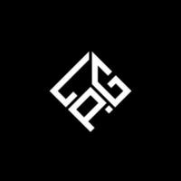 design de logotipo de carta de gpl em fundo preto. conceito de logotipo de letra de iniciais criativas de glp. design de carta de gpl. vetor