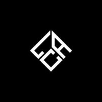 design de logotipo de carta lca em fundo preto. conceito de logotipo de letra de iniciais criativas lca. design de letra lca. vetor