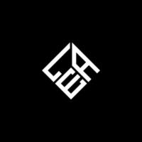 design de logotipo de carta lea em fundo preto. conceito de logotipo de letra de iniciais criativas lea. design de letra lea. vetor