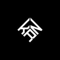 design de logotipo de letra krn em fundo preto. conceito de logotipo de letra de iniciais criativas krn. design de letra krn. vetor