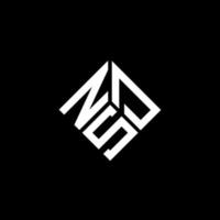 design de logotipo de carta nsd em fundo preto. conceito de logotipo de letra de iniciais criativas nsd. design de letra nsd. vetor