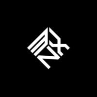 design de logotipo de carta mnx em fundo preto. conceito de logotipo de letra de iniciais criativas mnx. design de letra mnx. vetor