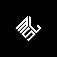 design de logotipo de carta msl em fundo preto. conceito de logotipo de letra de iniciais criativas msl. design de letras msl. vetor