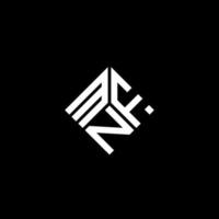 design de logotipo de carta mnf em fundo preto. conceito de logotipo de letra de iniciais criativas mnf. design de letra mnf. vetor