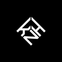 design de logotipo de letra knh em fundo preto. conceito de logotipo de letra de iniciais criativas knh. design de letra knh. vetor