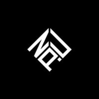 design de logotipo de carta npu em fundo preto. conceito de logotipo de letra de iniciais criativas npu. design de letra npu. vetor