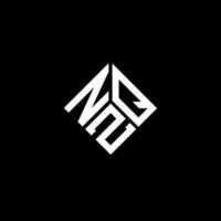 design de logotipo de letra nzq em fundo preto. conceito de logotipo de letra de iniciais criativas nzq. design de letra nzq. vetor